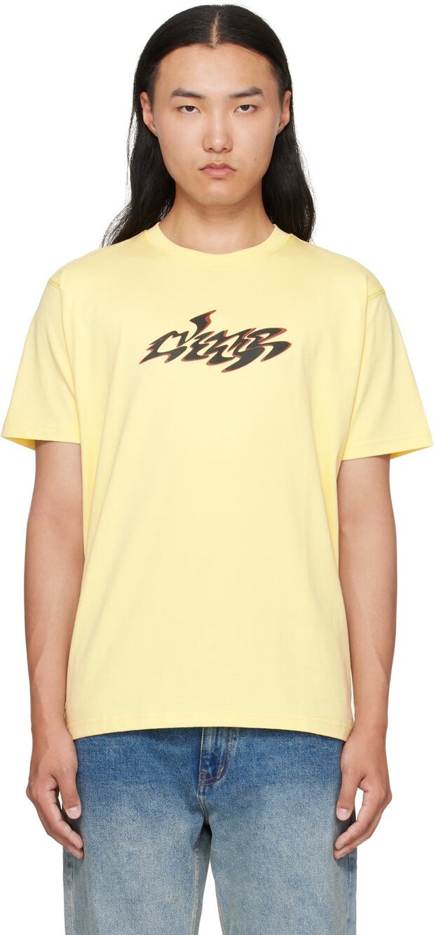 Dime Mens Small Cloud Cream Disco Short Sleeve Graphic T-Shirt Streetwear V4-7